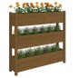 vidaXL Jardinera de madera maciza de pino marrón miel 112x25x104,5 cm