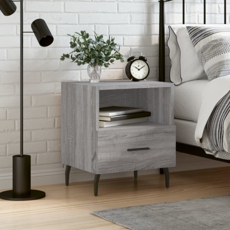 vidaXL Mesita de noche madera de ingeniería gris Sonoma 40x35x47,5 cm