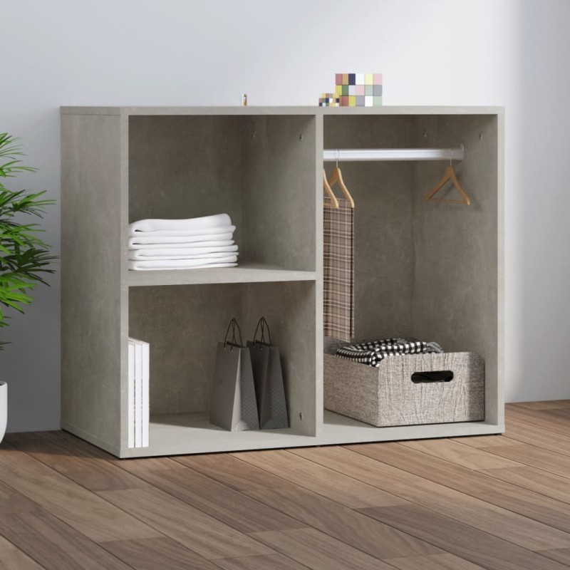 vidaXL Mueble vestidor madera contrachapada gris hormigón 80x40x65 cm vidaXL Mueble vestidor madera contrachapada gris hormigón 80x40x65 cm
