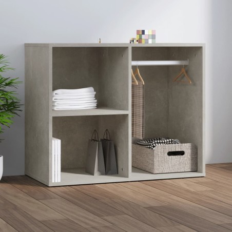 vidaXL Mueble vestidor madera contrachapada gris hormigón 80x40x65 cm