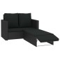 vidaXL Set muebles de jardín 2 piezas y cojines ratán sintético negro