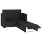 vidaXL Set muebles de jardín 2 piezas y cojines ratán sintético negro