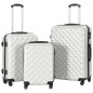 vidaXL Juego de maletas rígidas trolley 3 pzas plateado brillante ABS