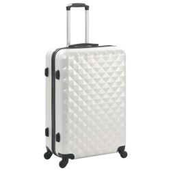 vidaXL Juego de maletas rígidas trolley 3 pzas plateado brillante ABS