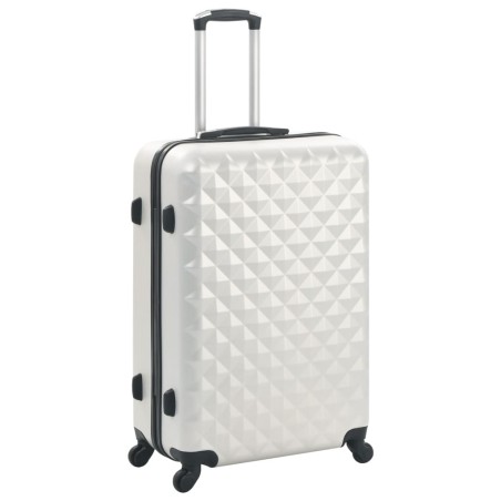 vidaXL Juego de maletas rígidas trolley 3 pzas plateado brillante ABS