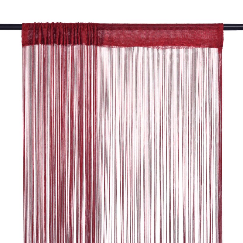 vidaXL Cortinas de flecos 2 piezas 100x250 cm burdeos vidaXL Cortinas de flecos 2 piezas 100x250 cm burdeos