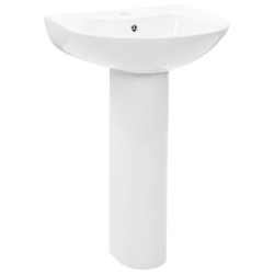 vidaXL Lavabo de pie de cerámica blanco 520x440x190 mm