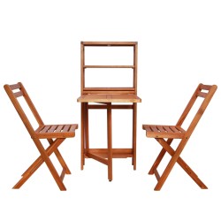 vidaXL Juego de bistró plegable de 3 piezas madera maciza de acacia