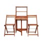 vidaXL Juego de bistró plegable de 3 piezas madera maciza de acacia