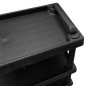 vidaXL Carro de herramientas de taller 3 niveles PP negro 75x37,5x92cm