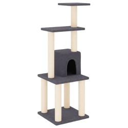 vidaXL Rascador para gatos con postes de sisal gris oscuro 105 cm