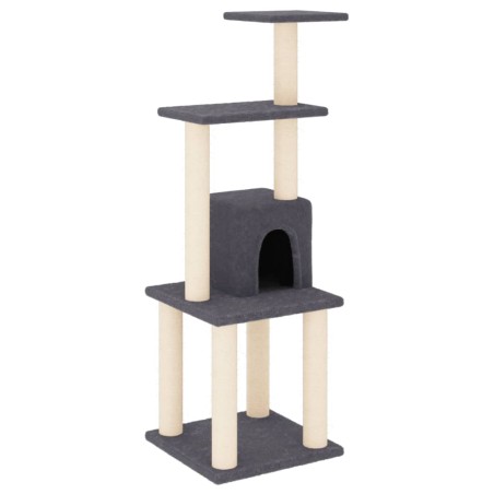 vidaXL Rascador para gatos con postes de sisal gris oscuro 105 cm