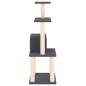 vidaXL Rascador para gatos con postes de sisal gris oscuro 105 cm