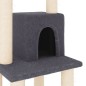 vidaXL Rascador para gatos con postes de sisal gris oscuro 105 cm