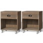 vidaXL Mesita de noche marrón 2 unidades madera maciza vidaXL Mesita de noche marrón 2 unidades madera maciza