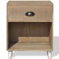 vidaXL Mesita de noche marrón 2 unidades madera maciza vidaXL Mesita de noche marrón 2 unidades madera maciza