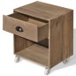 vidaXL Mesita de noche marrón 2 unidades madera maciza vidaXL Mesita de noche marrón 2 unidades madera maciza