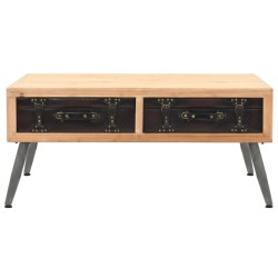 vidaXL Mesa de centro de madera maciza de abeto 115x55x50 cm