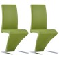 vidaXL Sillas de comedor forma de zigzag 2 uds cuero sintético verde vidaXL Sillas de comedor forma de zigzag 2 uds cuero sintético verde