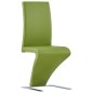 vidaXL Sillas de comedor forma de zigzag 2 uds cuero sintético verde vidaXL Sillas de comedor forma de zigzag 2 uds cuero sintético verde