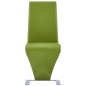 vidaXL Sillas de comedor forma de zigzag 2 uds cuero sintético verde vidaXL Sillas de comedor forma de zigzag 2 uds cuero sintético verde