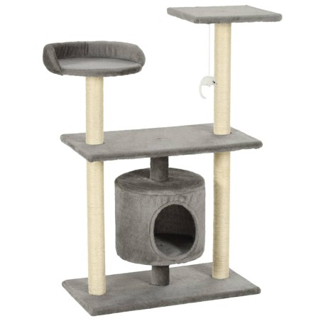 vidaXL Rascador para gatos con postes rascadores de sisal 95 cm gris