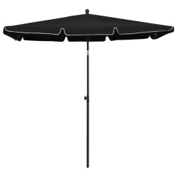 vidaXL Sombrilla de jardín con palo negro 210x140 cm