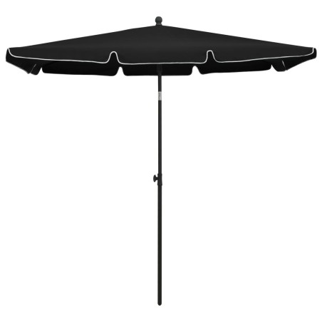 vidaXL Sombrilla de jardín con palo negro 210x140 cm