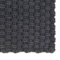 vidaXL Alfombra rectangular algodón antracita 180x250 cm