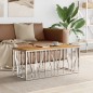 vidaXL Mesa de centro acero inoxidable y madera maciza acacia plateada vidaXL Mesa de centro acero inoxidable y madera maciza acacia plateada