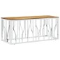 vidaXL Mesa de centro acero inoxidable y madera maciza acacia plateada vidaXL Mesa de centro acero inoxidable y madera maciza acacia plateada
