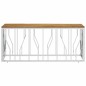 vidaXL Mesa de centro acero inoxidable y madera maciza acacia plateada vidaXL Mesa de centro acero inoxidable y madera maciza acacia plateada