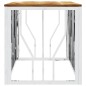 vidaXL Mesa de centro acero inoxidable y madera maciza acacia plateada vidaXL Mesa de centro acero inoxidable y madera maciza acacia plateada