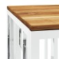 vidaXL Mesa de centro acero inoxidable y madera maciza acacia plateada vidaXL Mesa de centro acero inoxidable y madera maciza acacia plateada