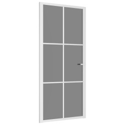 vidaXL Puerta interior vidrio EGS y aluminio blanco 93x201,5 cm