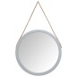 vidaXL Espejo de pared con correa plateado Ø55 cm vidaXL Espejo de pared con correa plateado Ø55 cm