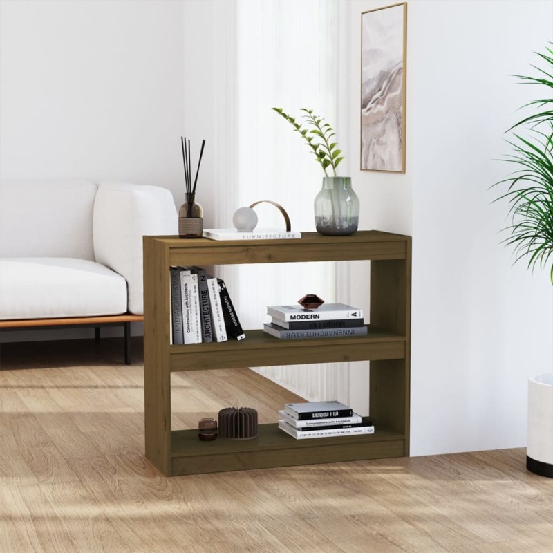 vidaXL Estantería/divisor espacio madera pino marrón miel 80x30x71,5cm