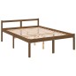 vidaXL Cama para personas mayores madera maciza pino marrón 140x190 cm vidaXL Cama para personas mayores madera maciza pino marrón 140x190 cm