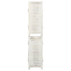 vidaXL Biombo de 4 paneles madera blanco envejecido 140x165 cm
