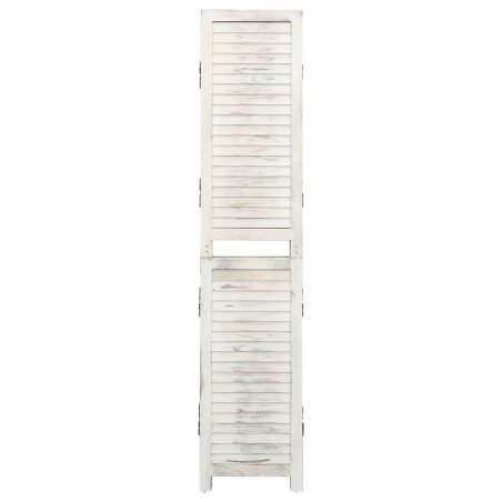 vidaXL Biombo de 4 paneles madera blanco envejecido 140x165 cm