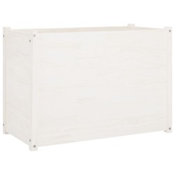 vidaXL Jardinera de madera maciza de pino blanco 100x50x70 cm