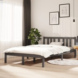 vidaXL Estructura de cama madera maciza gris 120x200 cm