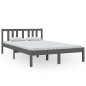 vidaXL Estructura de cama madera maciza gris 120x200 cm vidaXL Estructura de cama madera maciza gris 120x200 cm