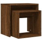 vidaXL Mesas de centro apilables 2 pzas madera ingeniería roble marrón vidaXL Mesas de centro apilables 2 pzas madera ingeniería roble marrón