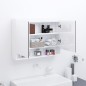 vidaXL Armario de baño con espejo MDF blanco brillante 80x15x60 cm vidaXL Armario de baño con espejo MDF blanco brillante 80x15x60 cm
