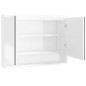 vidaXL Armario de baño con espejo MDF blanco brillante 80x15x60 cm vidaXL Armario de baño con espejo MDF blanco brillante 80x15x60 cm