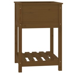 vidaXL Jardinera de madera maciza de pino marrón 54x54x81 cm