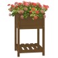 vidaXL Jardinera de madera maciza de pino marrón 54x54x81 cm vidaXL Jardinera de madera maciza de pino marrón 54x54x81 cm