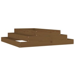 vidaXL Jardinera madera maciza de pino marrón miel 110x110x27 cm