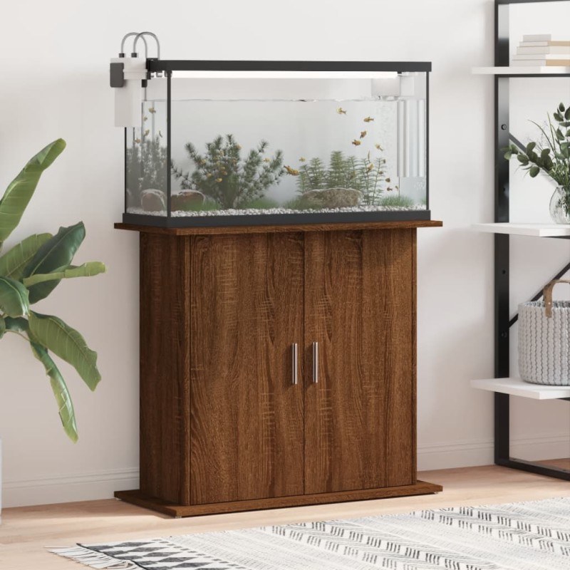 vidaXL Soporte para acuario madera ingeniería marrón roble 81x36x73 cm